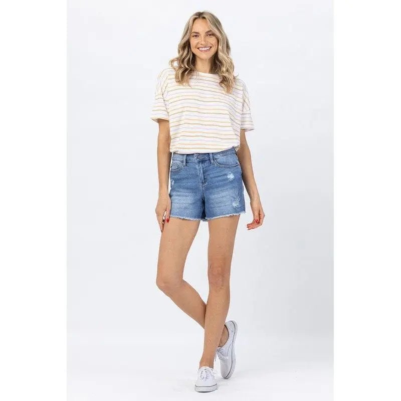 Hi waist distressed shorts - LECCE