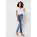 High rise crop slim straight with contrast panel - LECCE