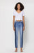 High rise crop slim straight with contrast panel - LECCE