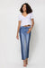 High rise crop slim straight with contrast panel - LECCE