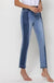 High rise crop slim straight with contrast panel - LECCE