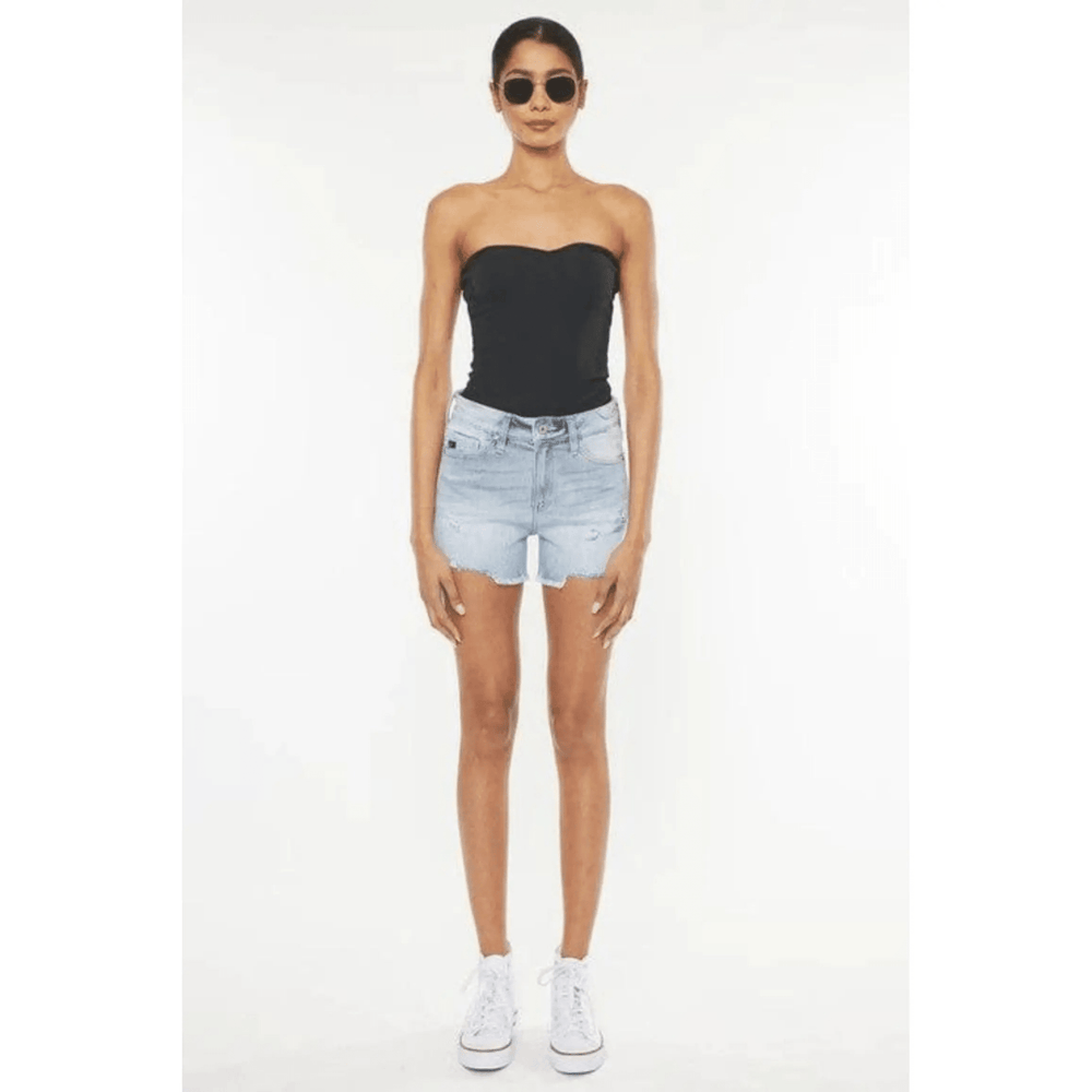 High rise denim shorts jeans - LECCE