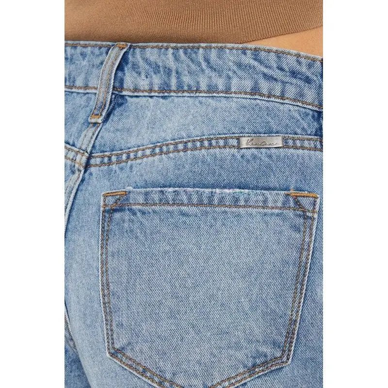 High rise rainbow threads shorts jeans - LECCE