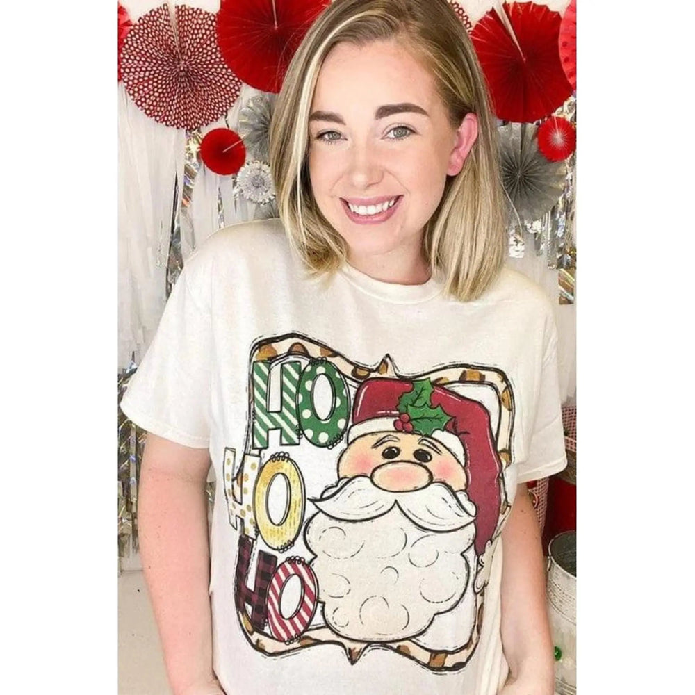 Ho ho ho whimsical santa t-shirt - LECCE