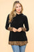 Hoodie Tunic Top with Leopard Detail LECCE