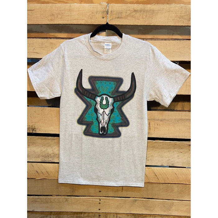 Turquoise cowskull t-shirt