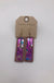 Rectangle leather & wood earrings LECCE