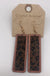 Rectangle leather & wood earrings LECCE
