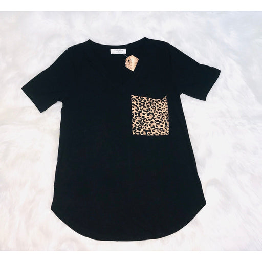 Leopard Print Pocket Tee Zenana