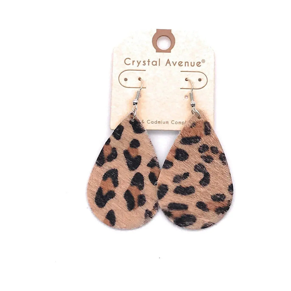 Leopard Print Tear drop Earrings LECCE