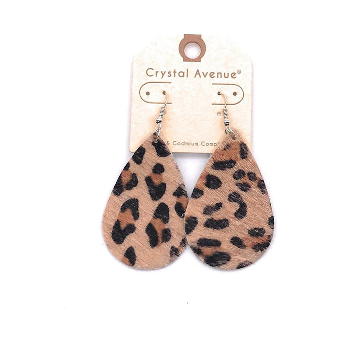 Leopard Print Tear drop Earrings