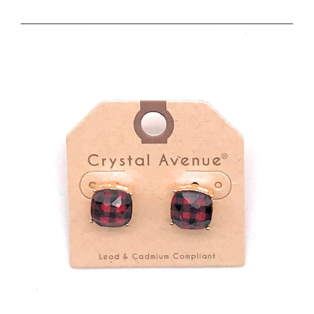 Cushion Post Buffalo Plaid Earrings