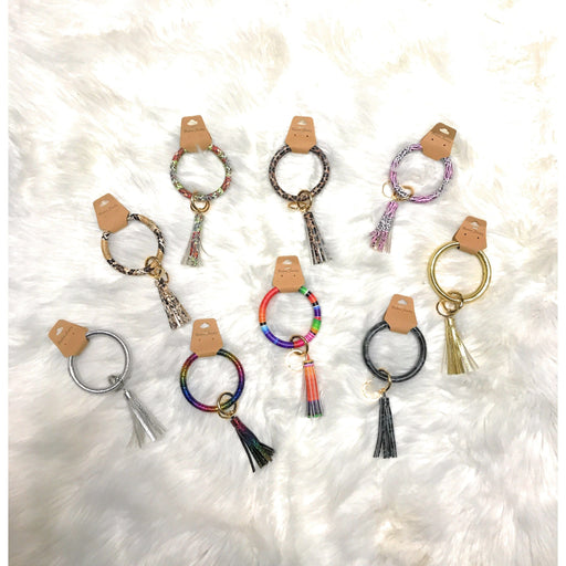 Key Ring PU Leather Bangle with Tassel LECCE