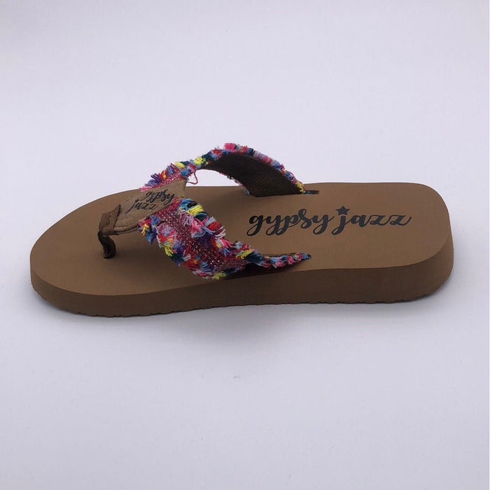 Gypsy jazz cha ching flip flops-pink multi