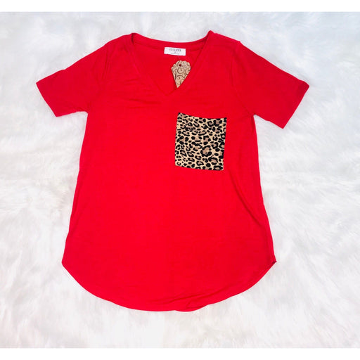 Leopard Print Pocket Tee Zenana