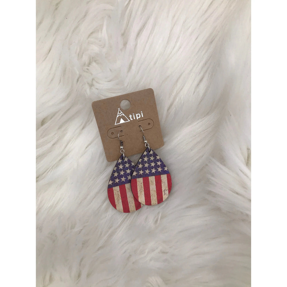 American Flag Print Earrings LECCE