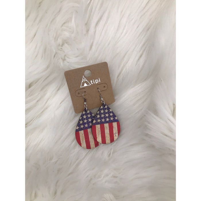 American Flag Print Earrings