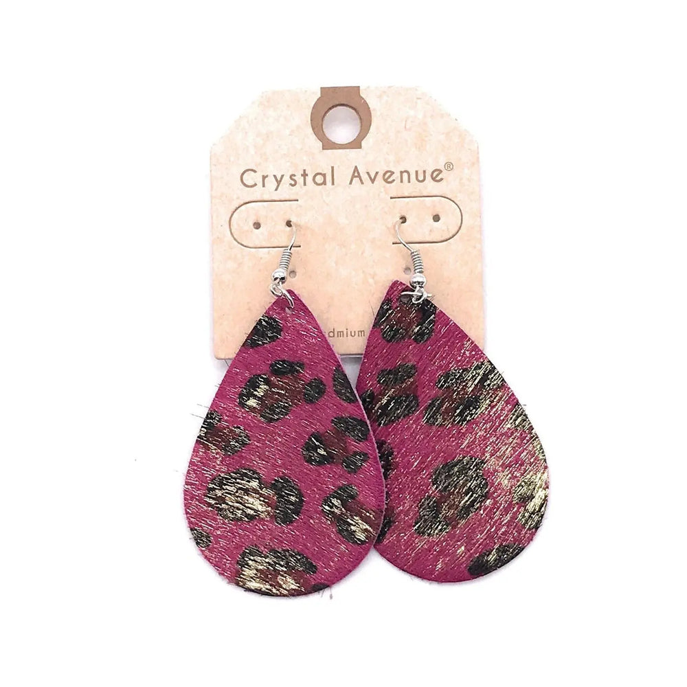 Leopard Print Tear drop Earrings LECCE