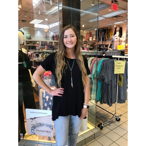 Solid Contrast Snake Bake Strap Tunic Top LECCE