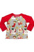 Red sleeve, Santa printed shirt 