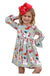 CUTE MULTI COLOR SANTS PRINTED DRESS