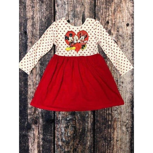 Heart Printed & Polka Dot Printed Dress