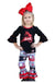 Black deer top with printed pants