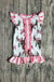 White Baby Romper With Head Cow Skull Print & Stripes