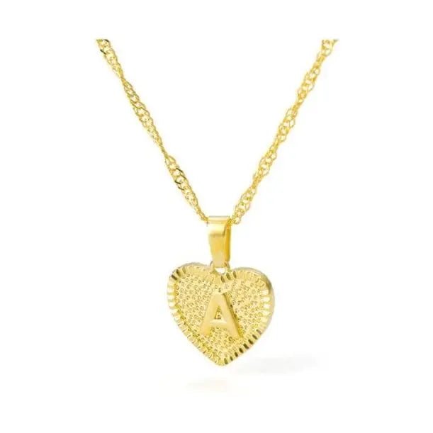 Initial letter heart pendant necklace - LECCE