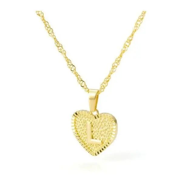 Initial letter heart pendant necklace - LECCE