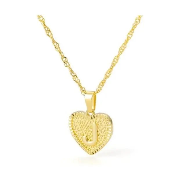 Initial letter heart pendant necklace - LECCE