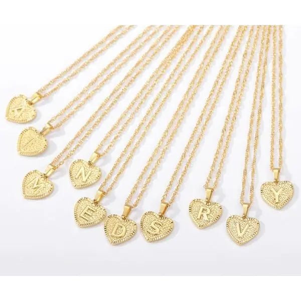 Initial letter heart pendant necklace - LECCE