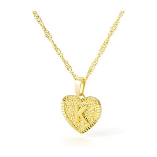 Initial letter heart pendant necklace - LECCE