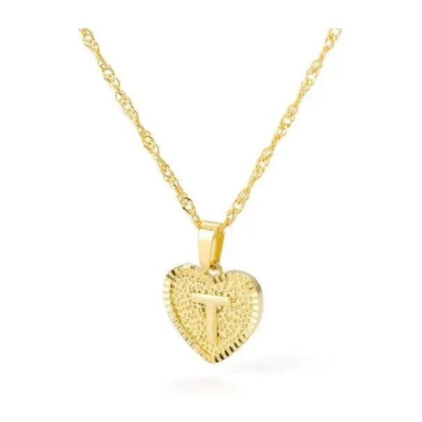Initial letter heart pendant necklace - LECCE