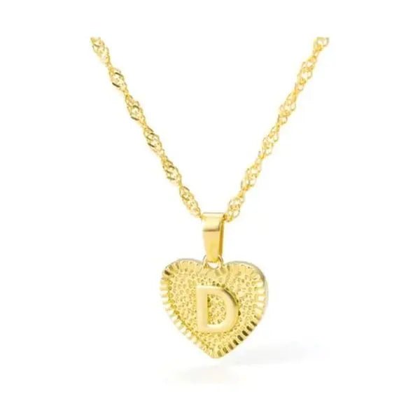 Initial letter heart pendant necklace - LECCE