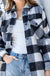 Checkered oversized  button down jacket