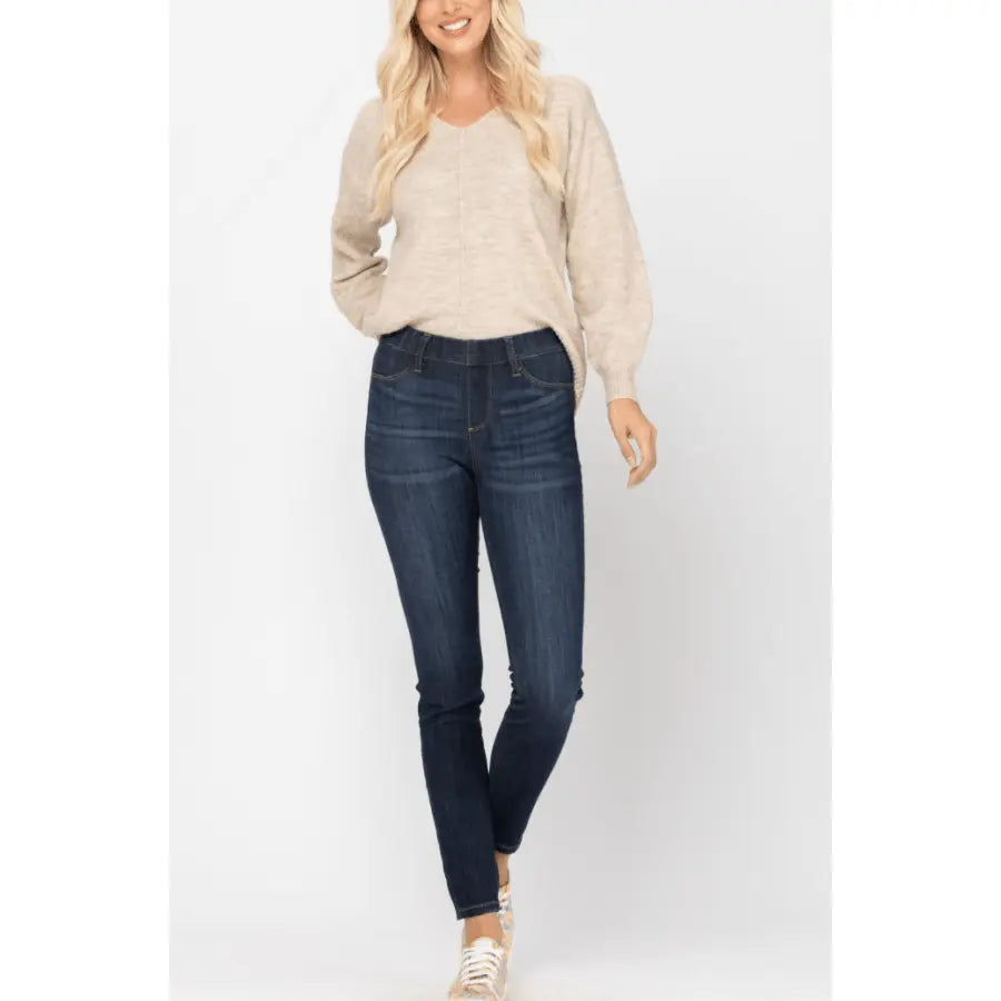 Judy Blue Mid-Rise Pull On Skinny Jegging judy blue