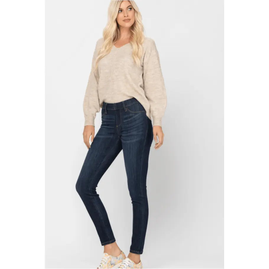 Judy Blue Mid-Rise Pull On Skinny Jegging judy blue