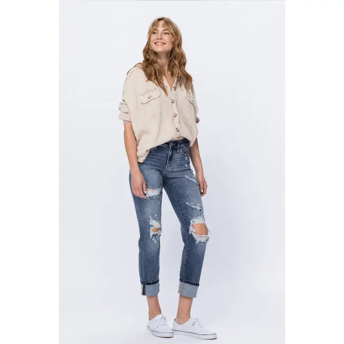 Judy blue Bleach Splash Boyfriend Jeans - LECCE