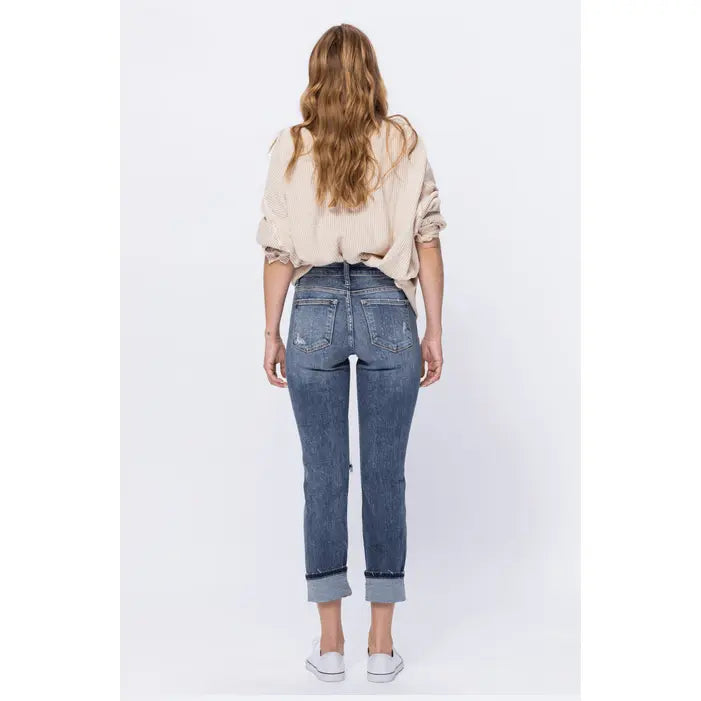 Judy blue Bleach Splash Boyfriend Jeans - LECCE