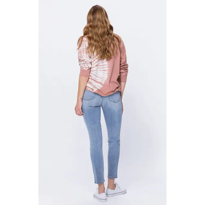 Judy blue Hi - rise light bleach wash relaxed fit - LECCE