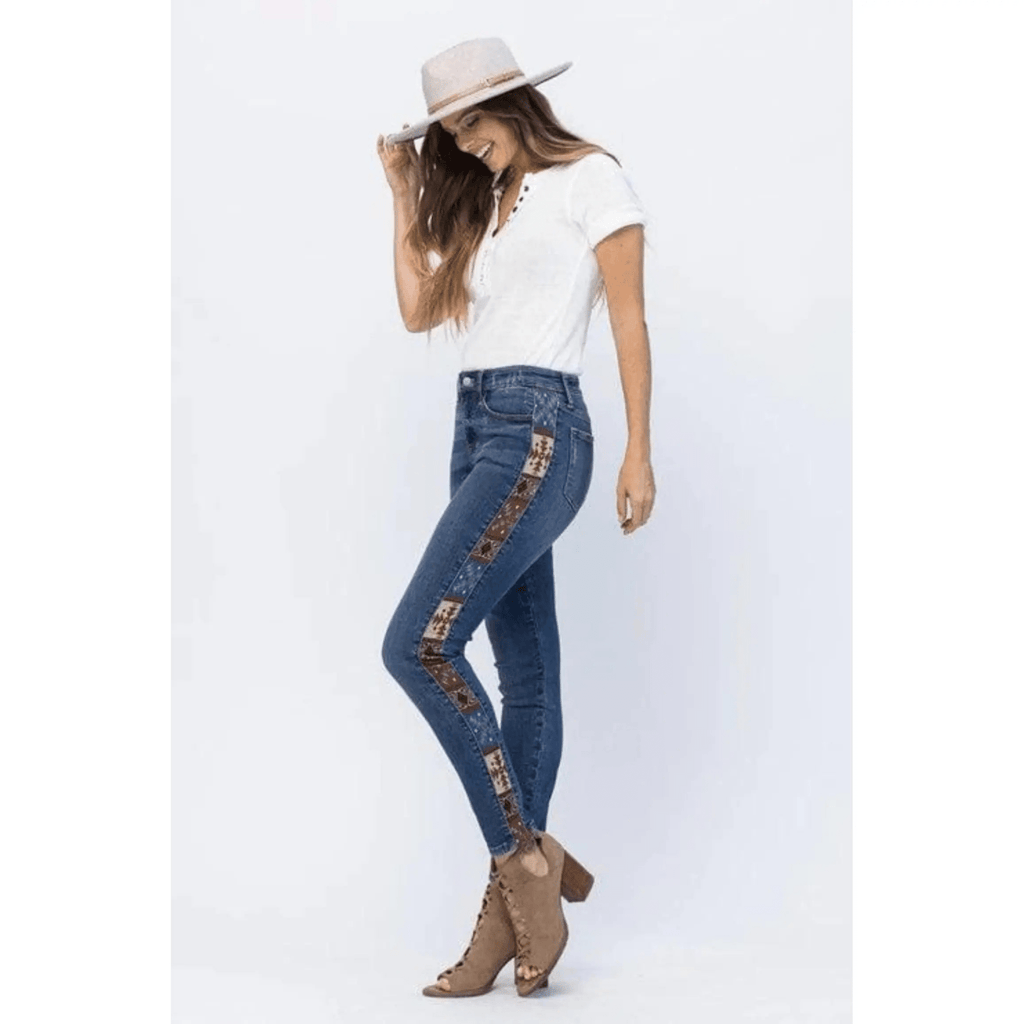 Judy Blue western print relaxed fit