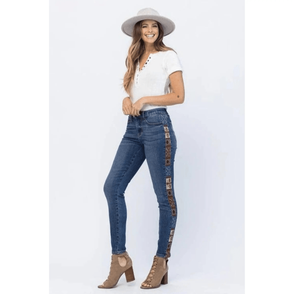 Judy Blue western print relaxed fit