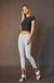 Kan Can High Rise White Hem Detail Skinny Jeans - LECCE