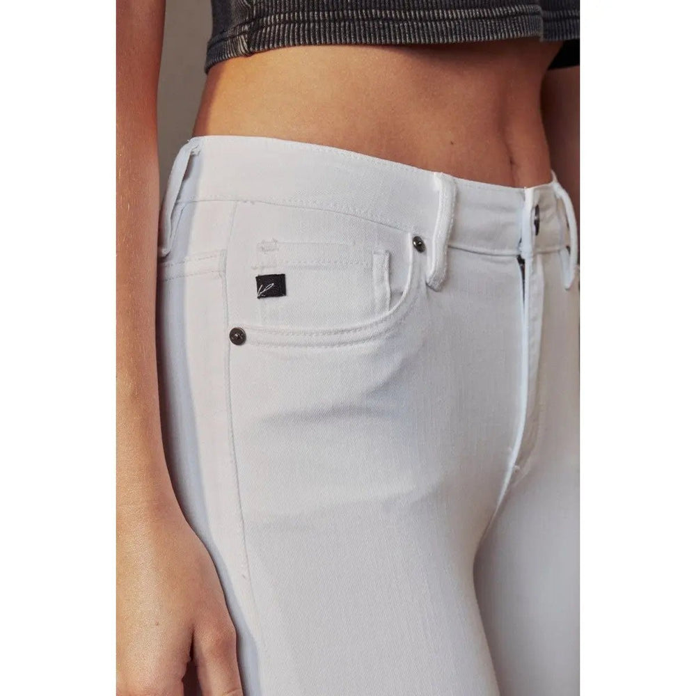 Kan Can High Rise White Hem Detail Skinny Jeans - LECCE