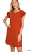Layered Ruffle Cap Sleeve Round Neck Dress - LECCE