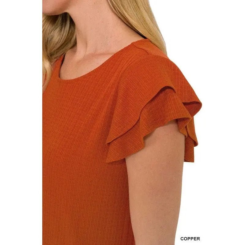 Layered Ruffle Cap Sleeve Round Neck Dress - LECCE