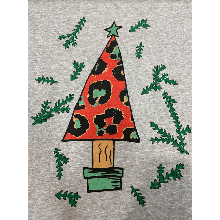 Camiseta de árbol de Navidad de leopardo