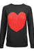 Love Heart Jacquard Round Neck Pullover Sweater - LECCE