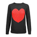 Love Heart Jacquard Round Neck Pullover Sweater - LECCE